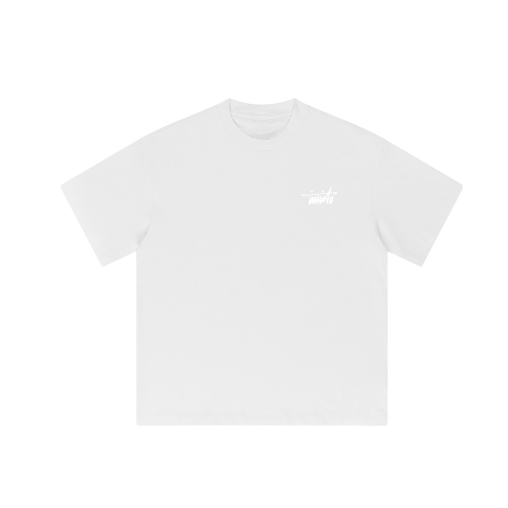 BL INVICTO SCRIPT WHITE LOOSE T-SHIRT 310GSM