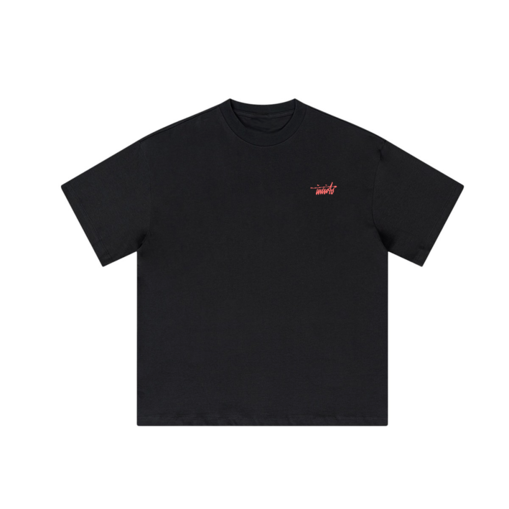INVICTO SCRIPT RED BL LOOSE T-SHIRT 310GSM