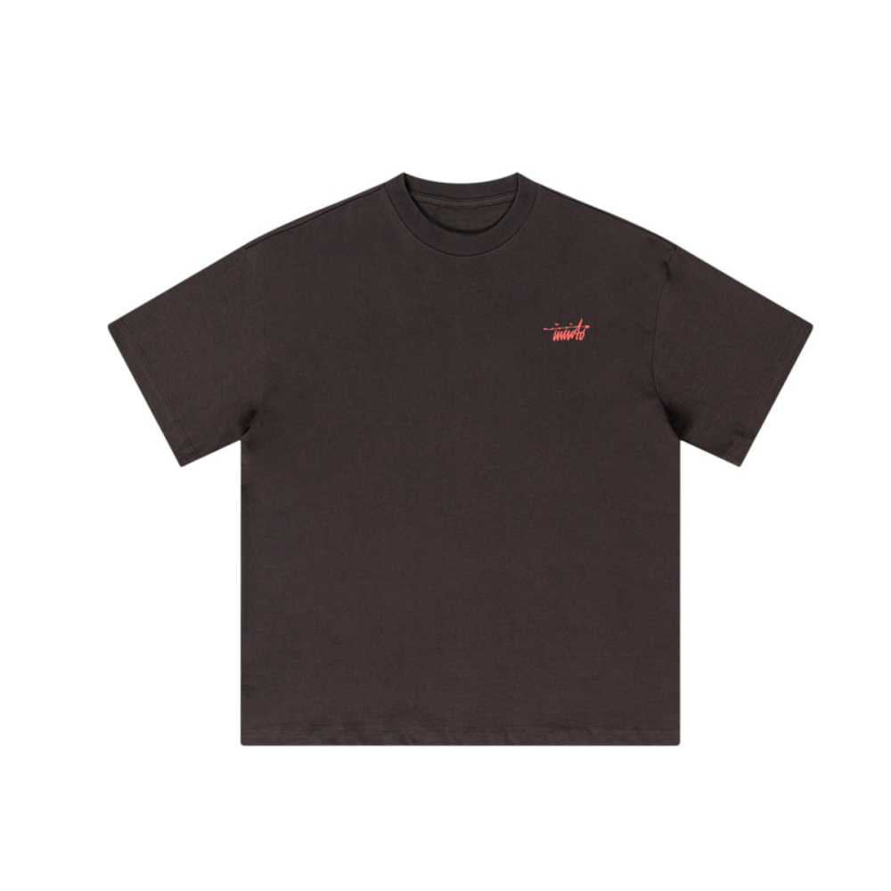 INVICTO SCRIPT RED BL LOOSE T-SHIRT 310GSM