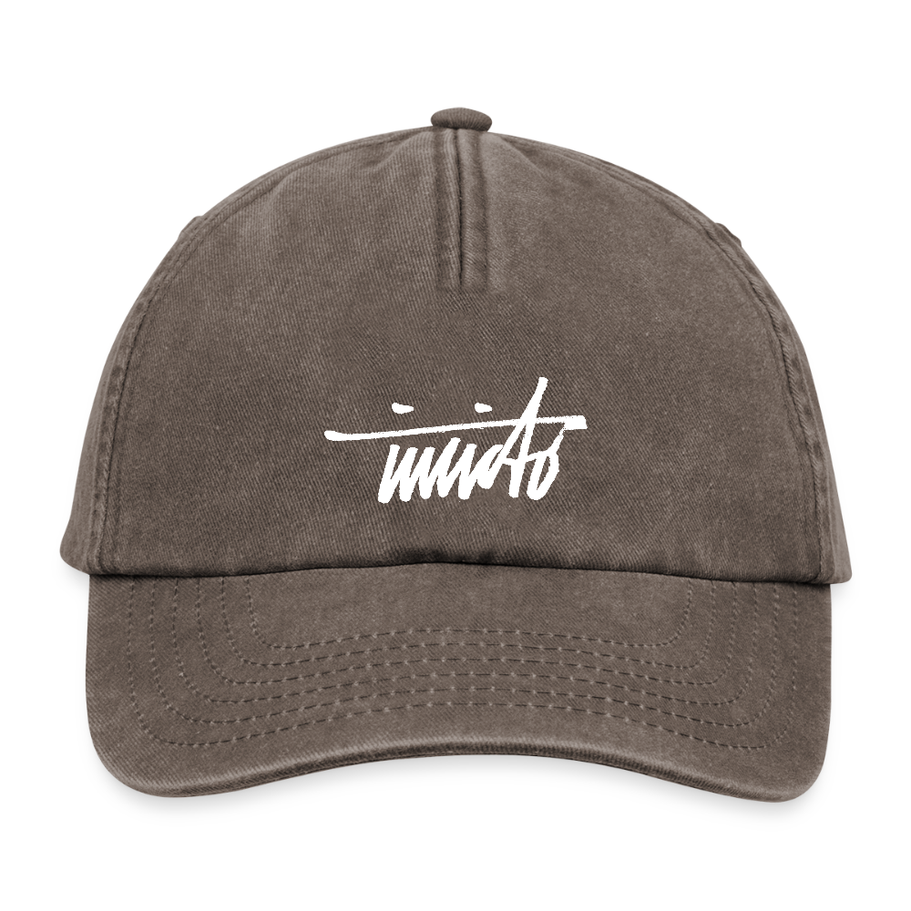 INVCITO SCRIPT WHITE RELAXED VINTAGE CAP - Vintage Braun