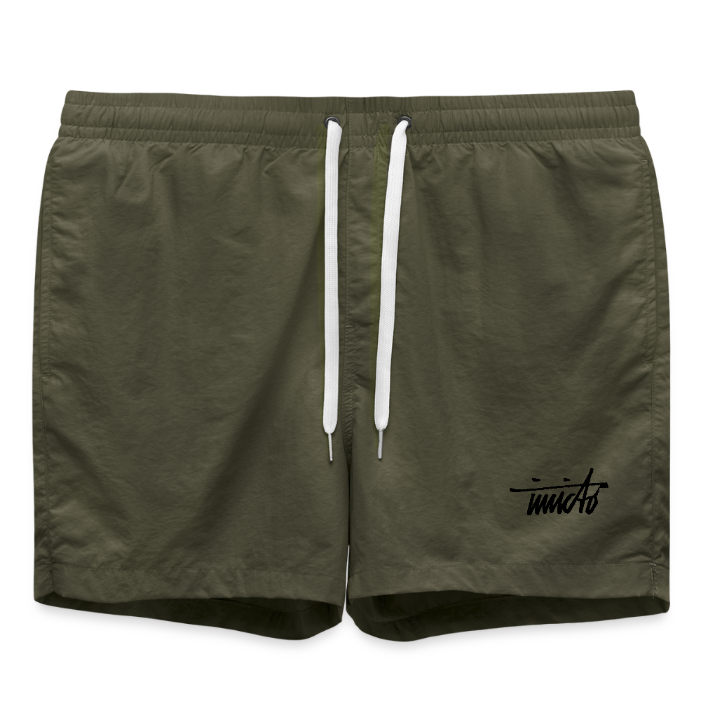 INVICTO SCRIPT BLACK BADESHORTS - Olive