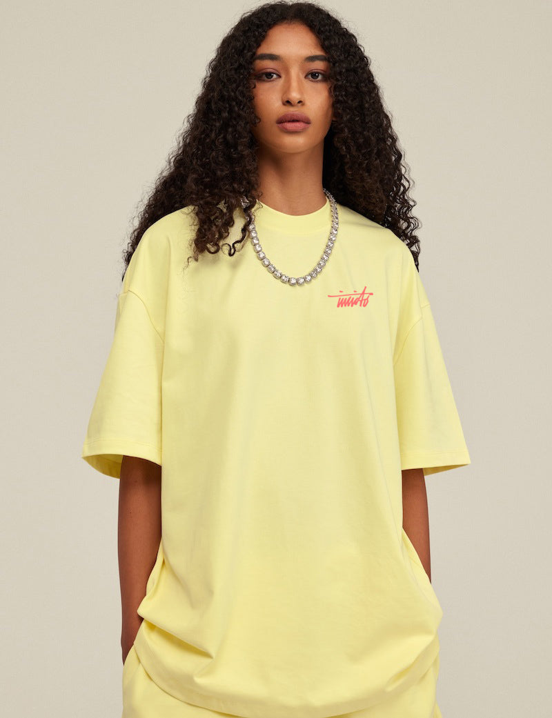 INVICTO SCRIPT RED BL LOOSE T-SHIRT 310GSM