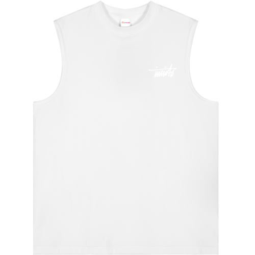 INVICTO SCRIPT BL WHITE TANK TOP
