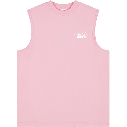 INVICTO SCRIPT BL WHITE TANK TOP