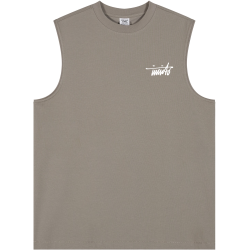 INVICTO SCRIPT BL WHITE TANK TOP