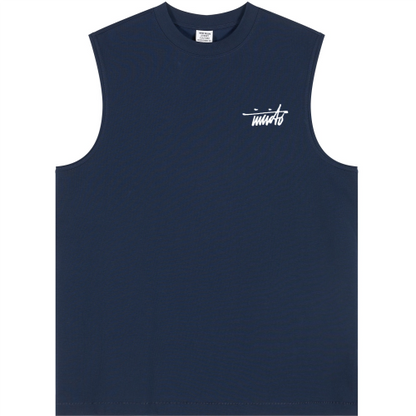 INVICTO SCRIPT BL WHITE TANK TOP