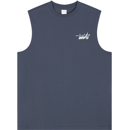INVICTO SCRIPT BL WHITE TANK TOP