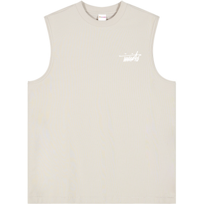 INVICTO SCRIPT BL WHITE TANK TOP