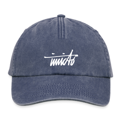 INVCITO SCRIPT WHITE RELAXED VINTAGE CAP - Vintage Denim