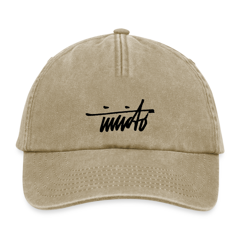 INVCITO SCRIPT BLACK RELAXED VINTAGE CAP - Vintage Beige