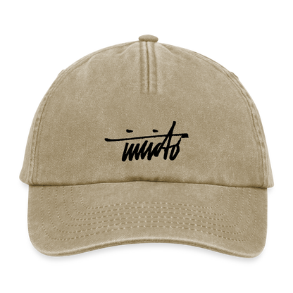INVCITO SCRIPT BLACK RELAXED VINTAGE CAP - Vintage Beige