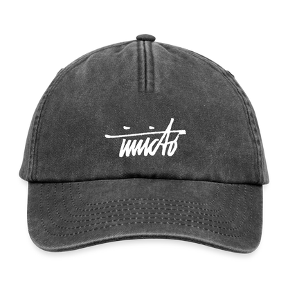 INVCITO SCRIPT WHITE RELAXED VINTAGE CAP - Vintage Schwarz