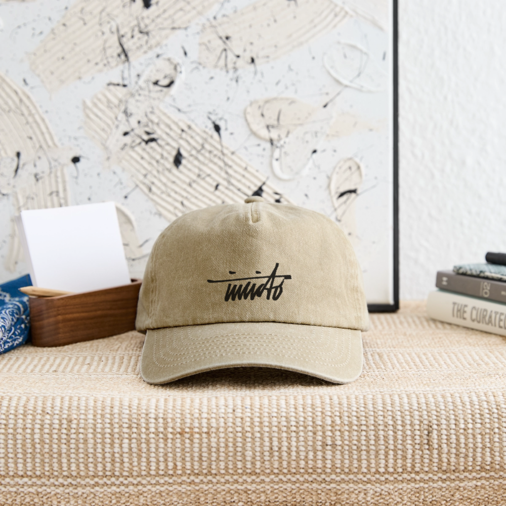 INVCITO SCRIPT BLACK RELAXED VINTAGE CAP - Vintage Beige