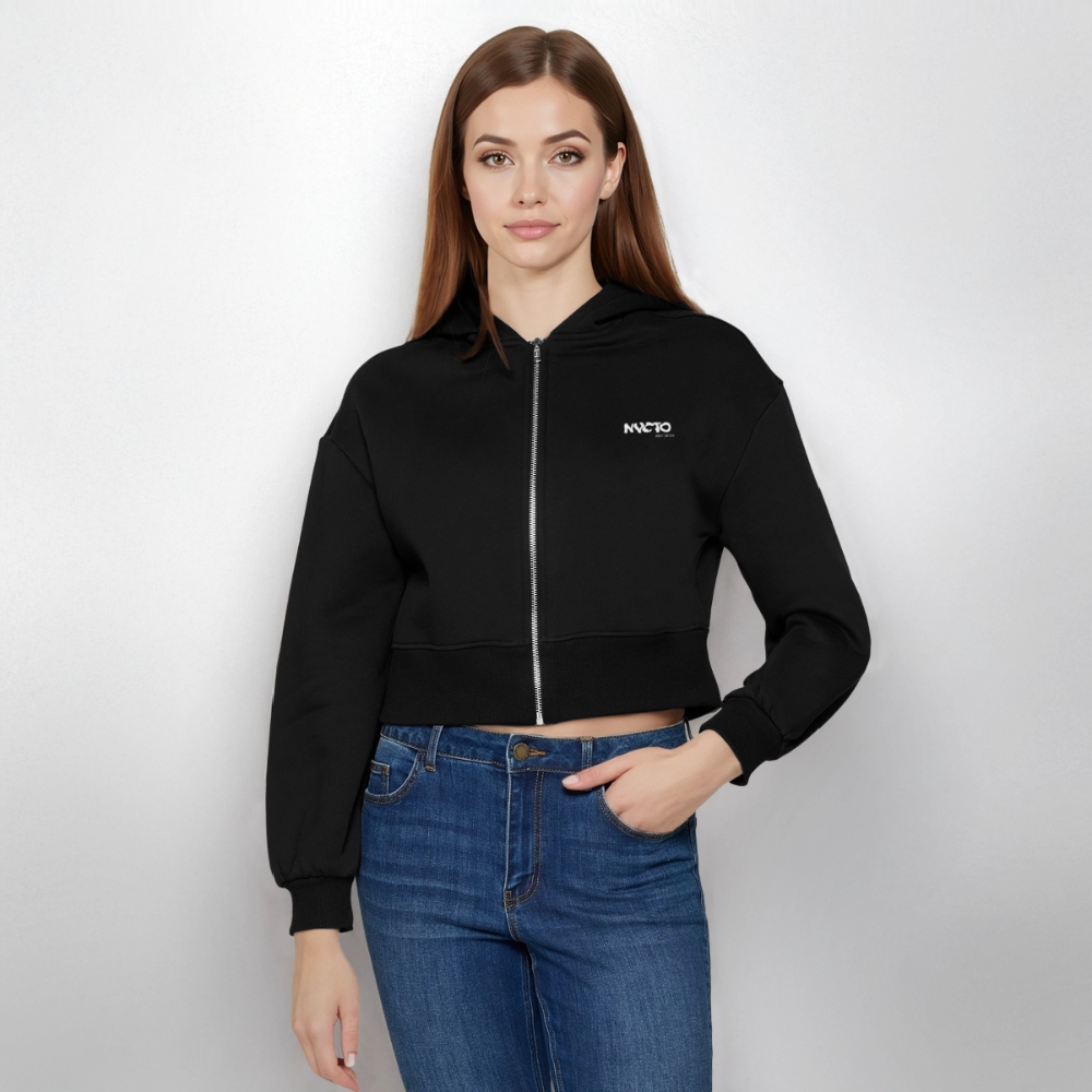 FAPOV WHITE CROPPED ZIPPER - Schwarz
