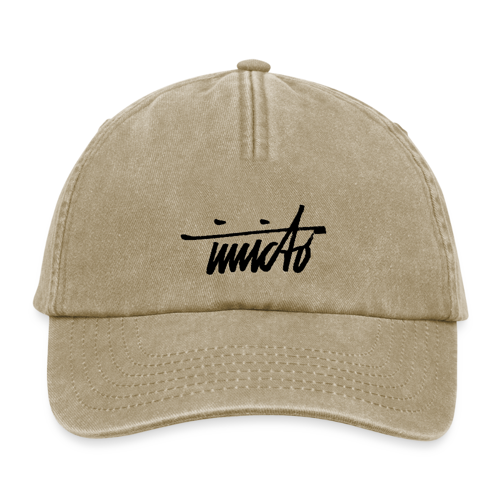 INVCITO SCRIPT BLACK RELAXED VINTAGE CAP - Vintage Beige