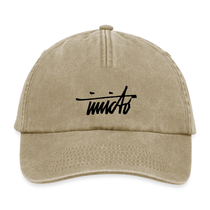 INVCITO SCRIPT BLACK RELAXED VINTAGE CAP - Vintage Beige