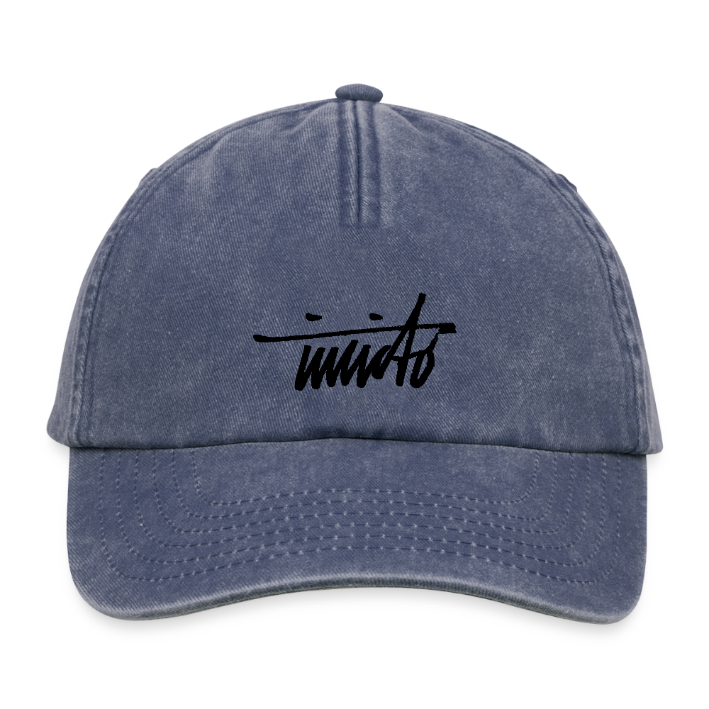 INVCITO SCRIPT BLACK RELAXED VINTAGE CAP - Vintage Denim