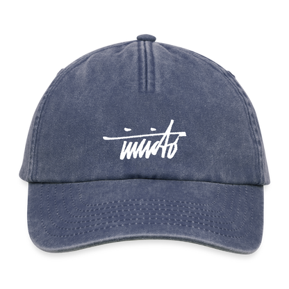 INVCITO SCRIPT WHITE RELAXED VINTAGE CAP - Vintage Denim