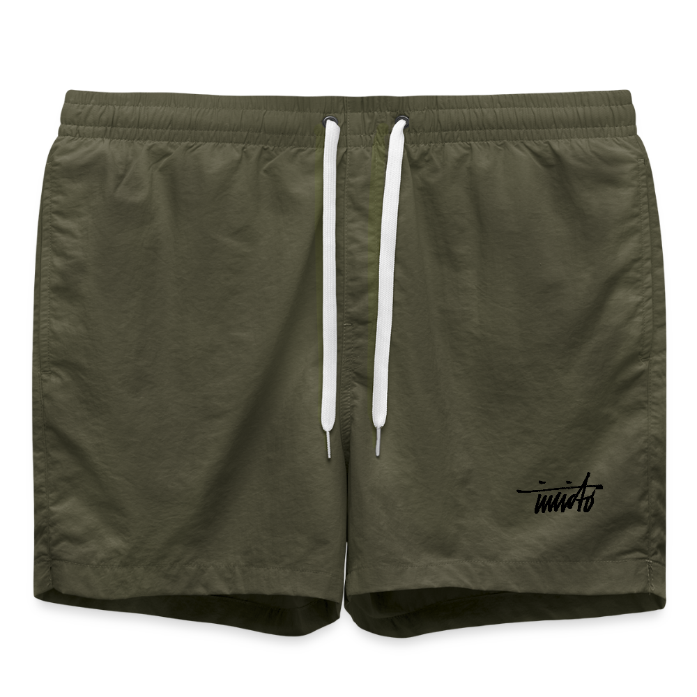 INVICTO SCRIPT BLACK BADESHORTS - Olive