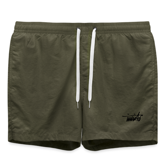 INVICTO SCRIPT BLACK BADESHORTS - Olive