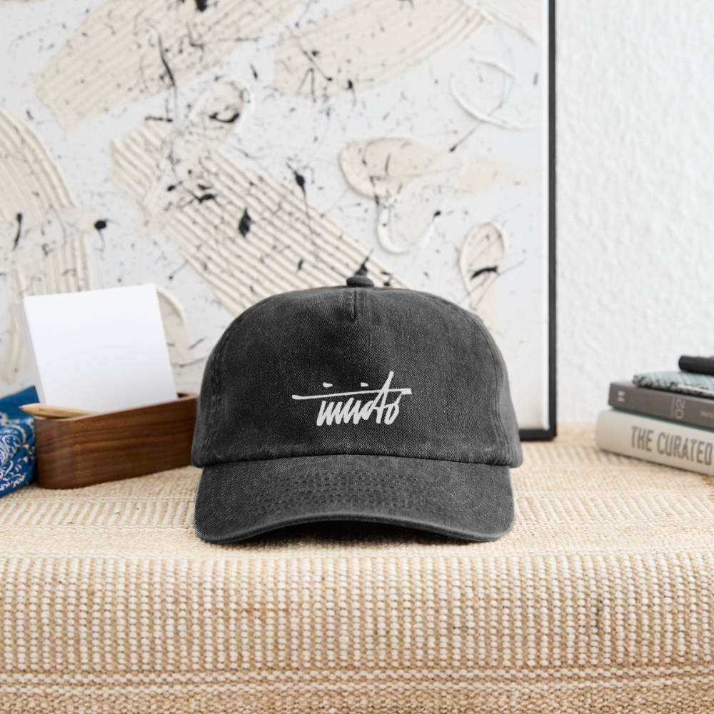 INVCITO SCRIPT WHITE RELAXED VINTAGE CAP - Vintage Schwarz