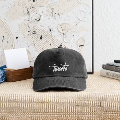 INVCITO SCRIPT WHITE RELAXED VINTAGE CAP - Vintage Schwarz