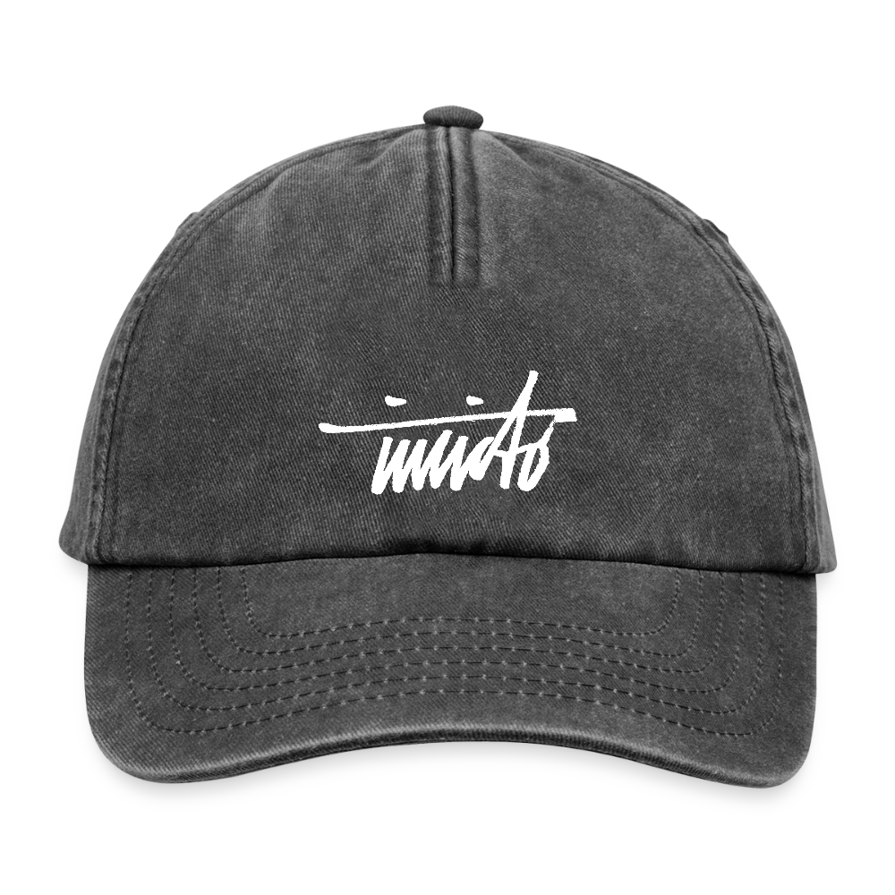 INVCITO SCRIPT WHITE RELAXED VINTAGE CAP - Vintage Schwarz