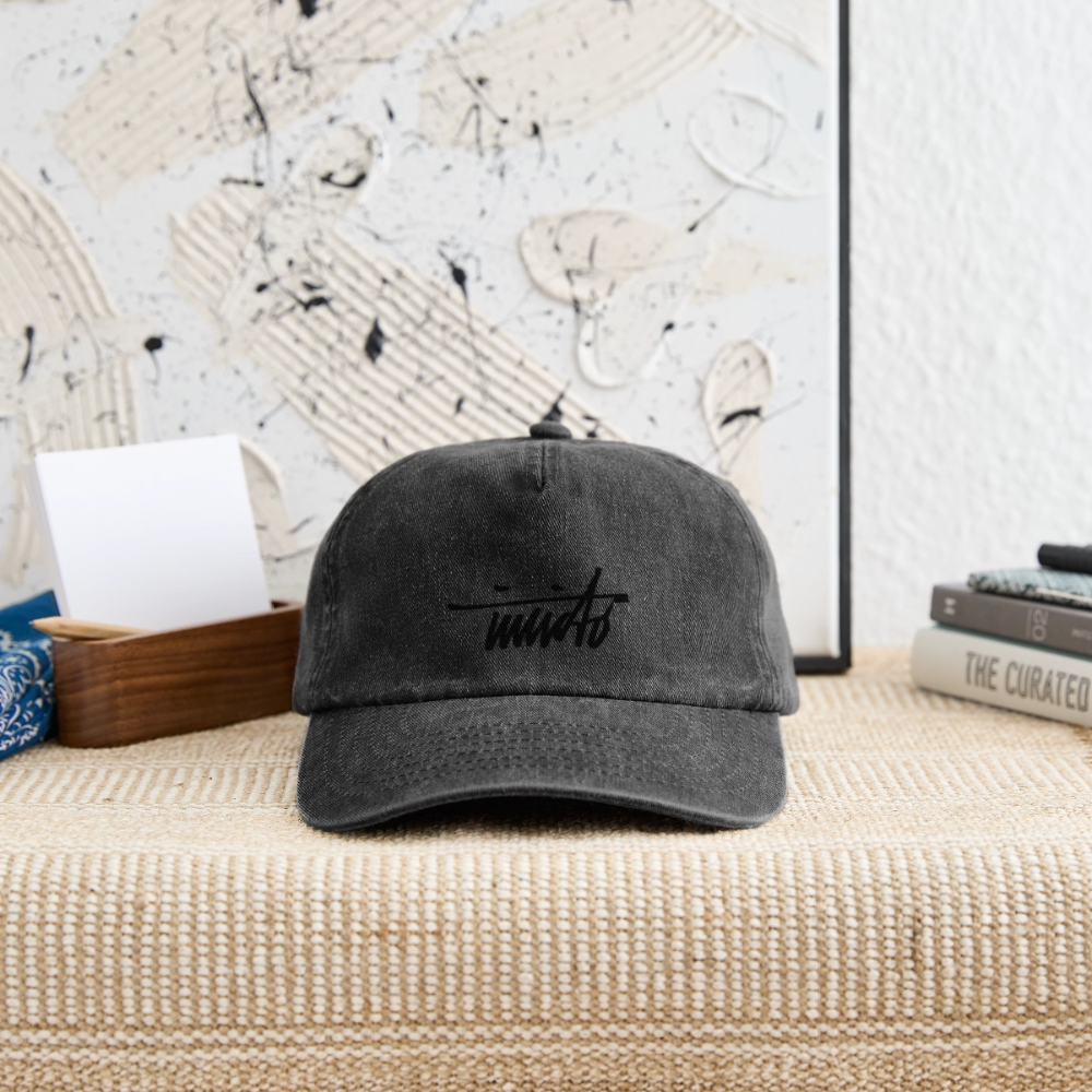 INVCITO SCRIPT BLACK RELAXED VINTAGE CAP - Vintage Schwarz