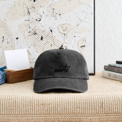 INVCITO SCRIPT BLACK RELAXED VINTAGE CAP - Vintage Schwarz