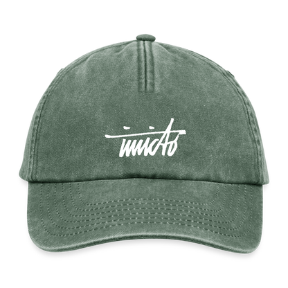 INVCITO SCRIPT WHITE RELAXED VINTAGE CAP - Vintage Flaschengrün 