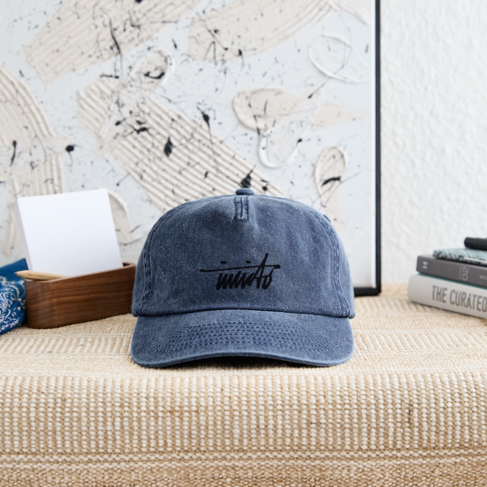 INVCITO SCRIPT BLACK RELAXED VINTAGE CAP - Vintage Denim