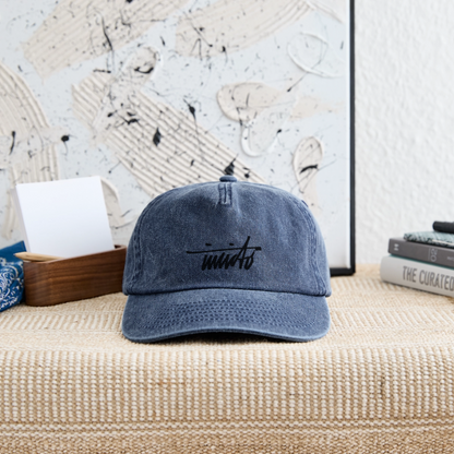 INVCITO SCRIPT BLACK RELAXED VINTAGE CAP - Vintage Denim