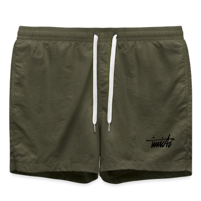 INVICTO SCRIPT BLACK BADESHORTS - Olive