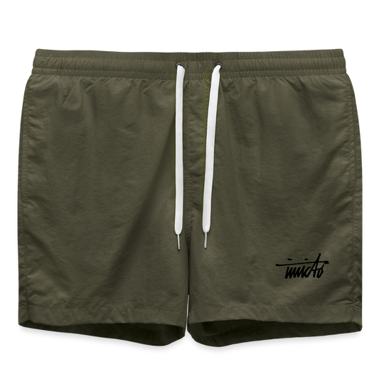 INVICTO SCRIPT BLACK BADESHORTS - Olive