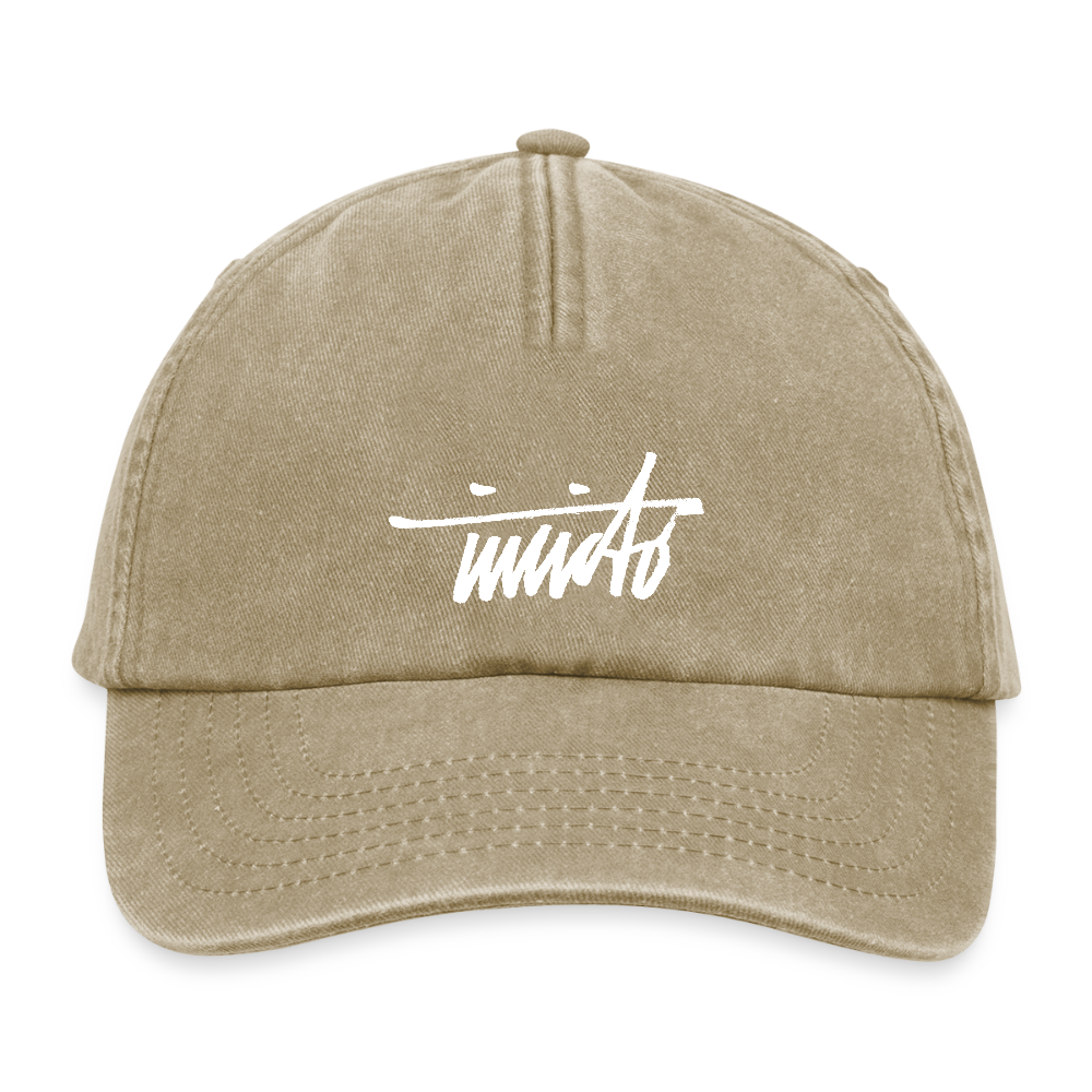 INVCITO SCRIPT WHITE RELAXED VINTAGE CAP - Vintage Beige