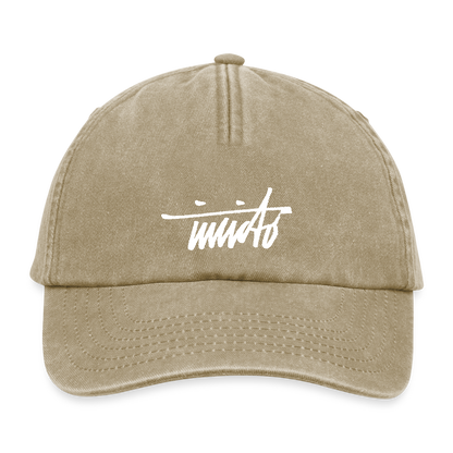 INVCITO SCRIPT WHITE RELAXED VINTAGE CAP - Vintage Beige
