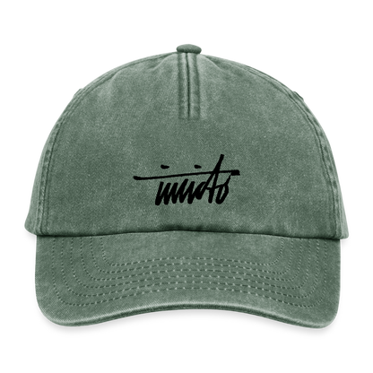 INVCITO SCRIPT BLACK RELAXED VINTAGE CAP - Vintage Flaschengrün 