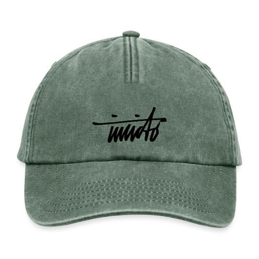 INVCITO SCRIPT BLACK RELAXED VINTAGE CAP - Vintage Flaschengrün 
