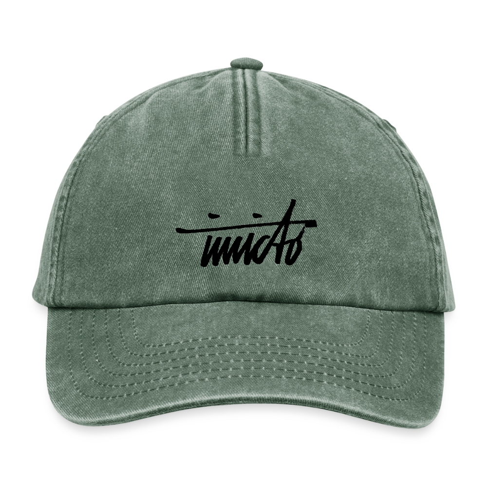 INVCITO SCRIPT BLACK RELAXED VINTAGE CAP - Vintage Flaschengrün 