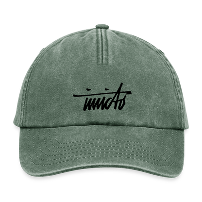 INVCITO SCRIPT BLACK RELAXED VINTAGE CAP - Vintage Flaschengrün 
