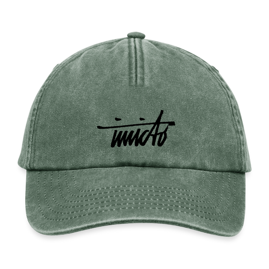 INVCITO SCRIPT BLACK RELAXED VINTAGE CAP - Vintage Flaschengrün 