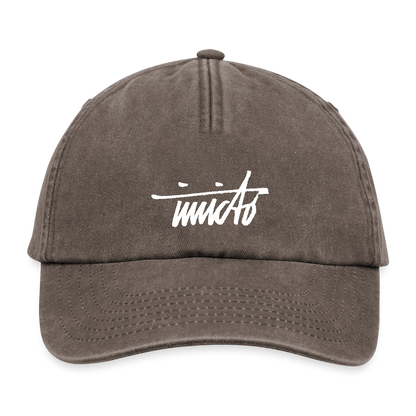 INVCITO SCRIPT WHITE RELAXED VINTAGE CAP - Vintage Braun