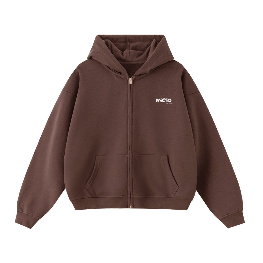 FAPOV WHITE DUAL ZIP HOODIE(460 GSM)