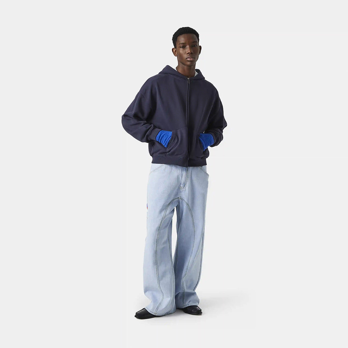 FAPOV WHITE DUAL ZIP HOODIE(460 GSM)