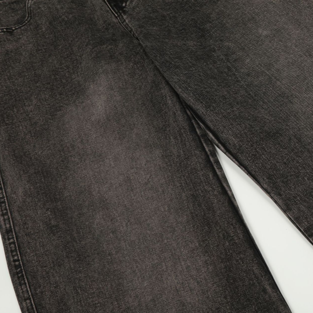 INVICTO SCRIPT BLACK DOUBLE WAIST BAGGY JEANS