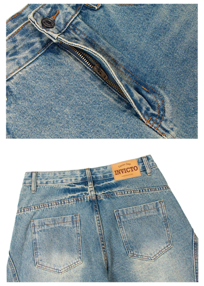 VAQUEROS HONDUEVOS RETRO LAVADOS CON CURVA Y CUCHILLO